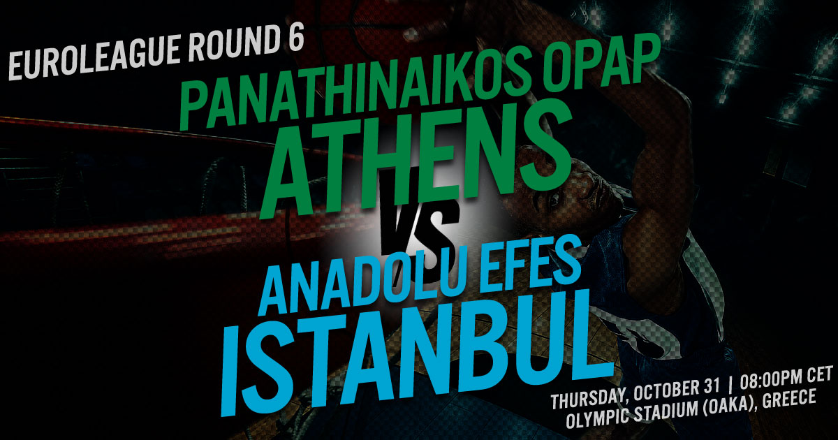 2019 EuroLeague Round 6: Panathinaikos Opap Athens vs. Anadolu Efes Istanbul