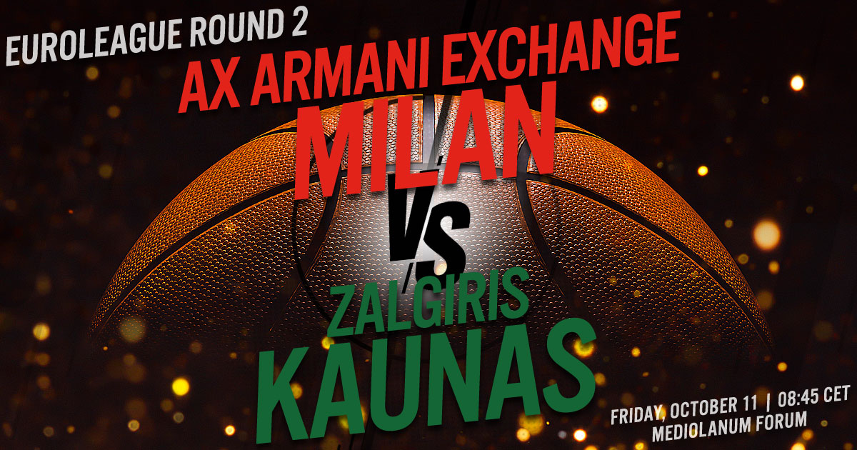2019 EuroLeague Round 2: AX Armani Exchange Milan vs. Zalgiris Kaunas