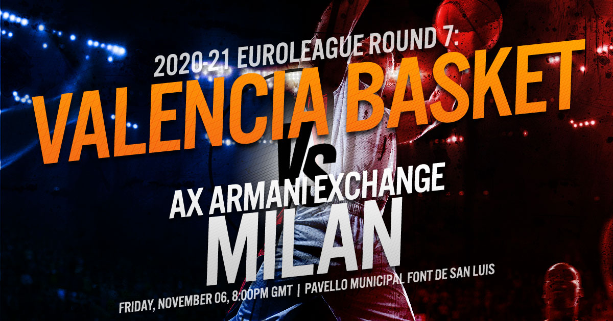 2020-21 EuroLeague Round 7: Valencia Basket vs. AX Armani Exchange Milan