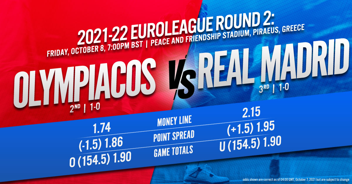 2021-22 EuroLeague Round 2: Olympiacos Piraeus vs. Real Madrid