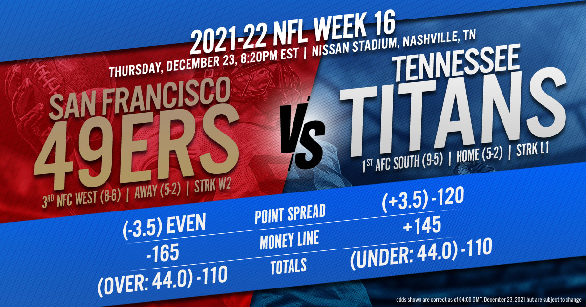 2021-22 NFL Week 16: San Francisco 49ers vs. Tennessee Titans