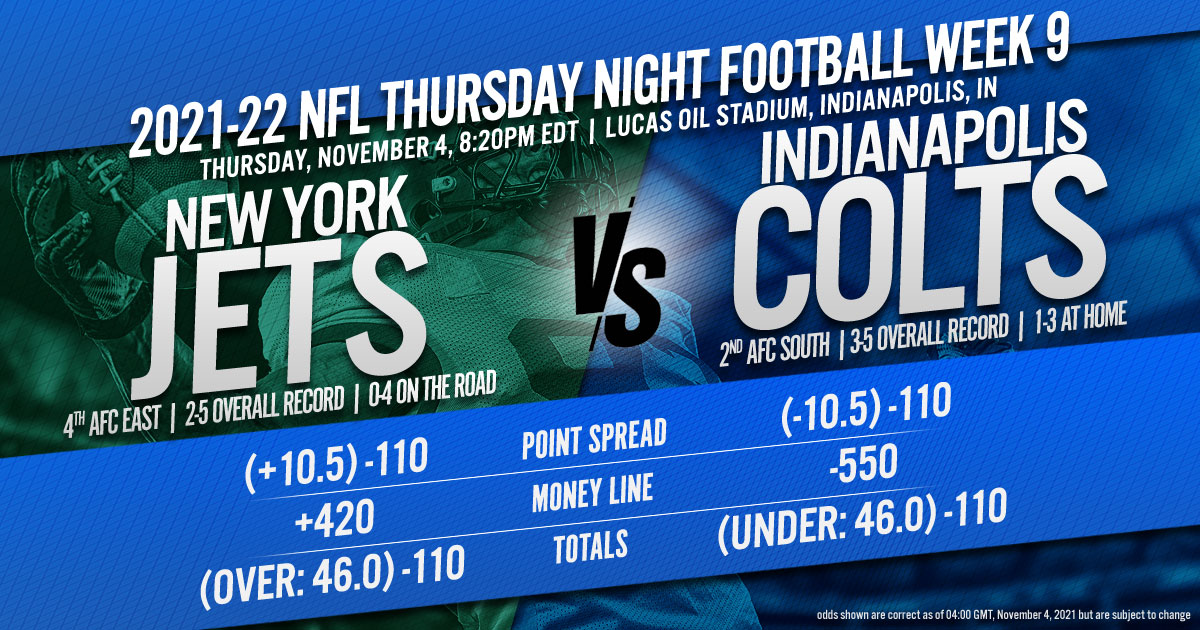 2021-22 NFL Week 9: New York Jets vs. Indianapolis Colts