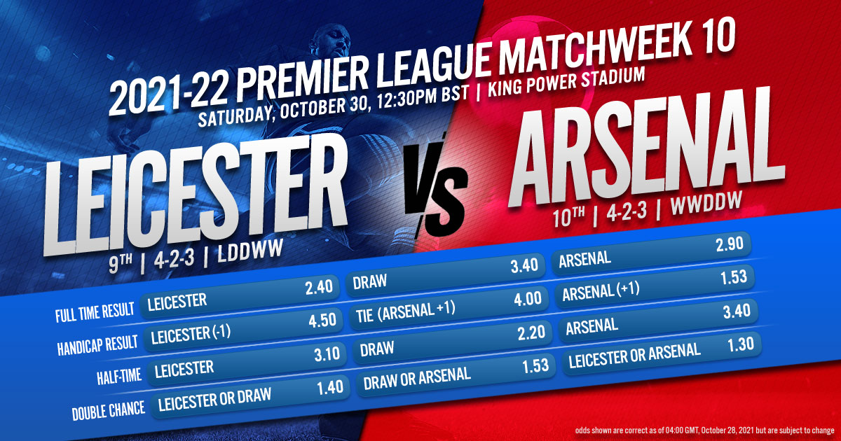 2021-22 Premier League Matchweek 10: Leicester City vs. Arsenal