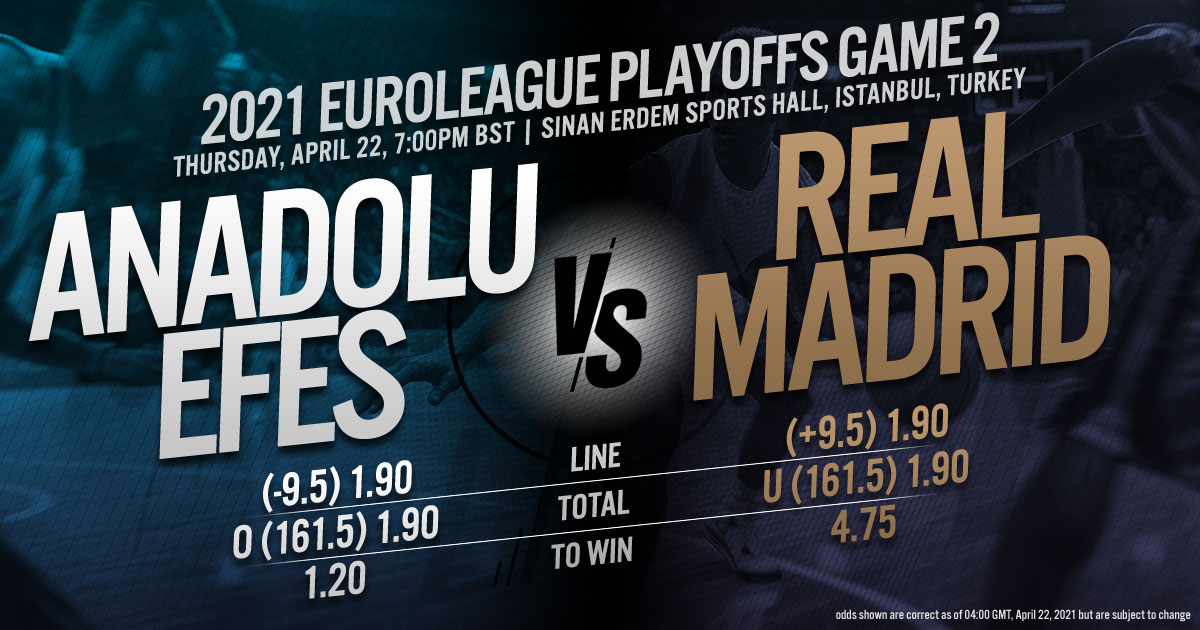 2021 EuroLeague Playoffs Game 2: Anadolu Efes Istanbul vs. Real Madrid