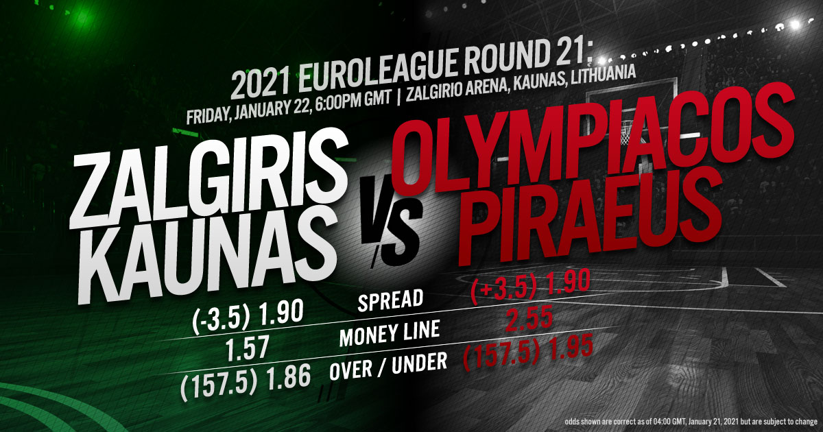 2021 EuroLeague Round 21: Zalgiris Kaunas vs. Olympiacos Piraeus