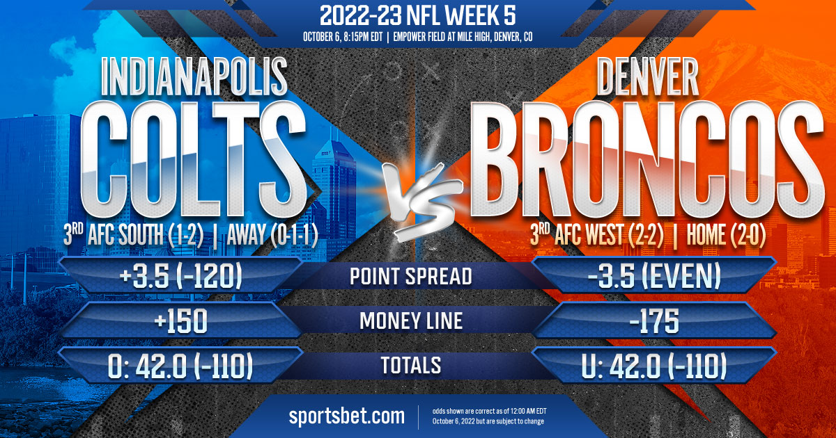 2022-23 NFL Week 5: Indianapolis Colts vs. Denver Broncos