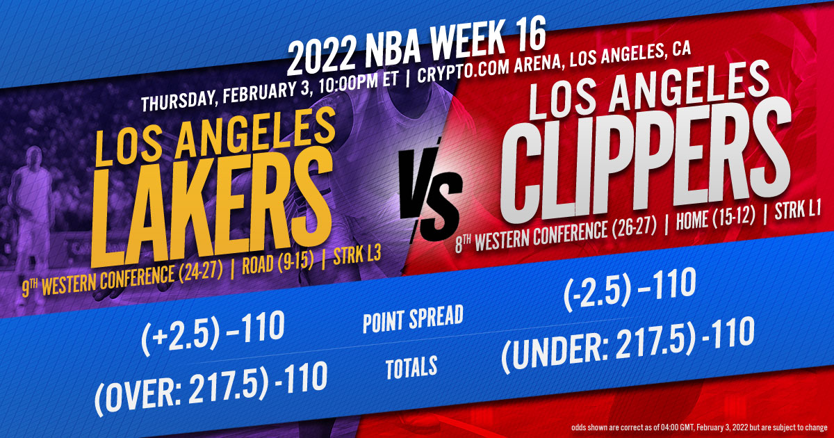 2022 NBA Week 16: Los Angeles Lakers vs. LA Clippers
