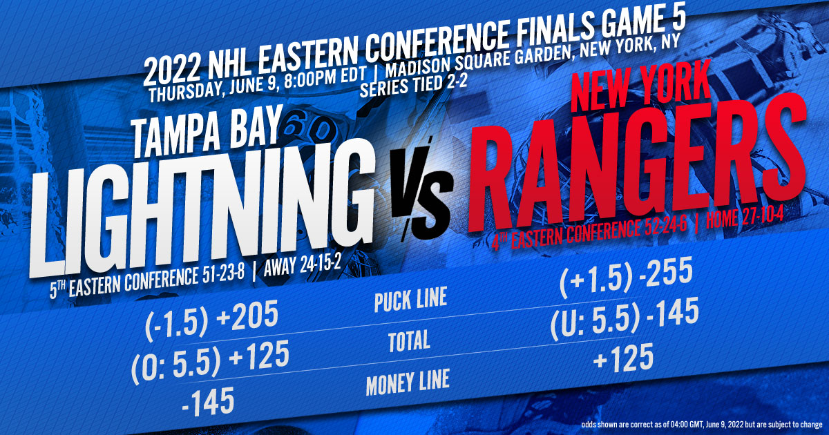 2022 NHL Conference Finals Game 5: Tampa Bay Lightning vs. New York Rangers