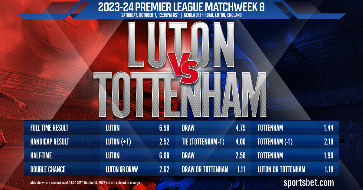 2023-24 Premier League Matchweek 8: Luton Town vs. Tottenham Hotspur
