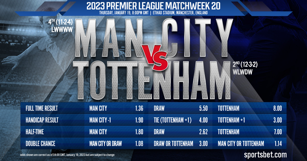 2023 Premier League Matchweek 20: Manchester City vs. Tottenham Hotspur